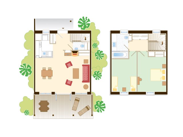 découvrez le plan du cottage center parcs au lac d'ailette pour 2025, alliant confort, nature et activités familiales dans un cadre idyllique.